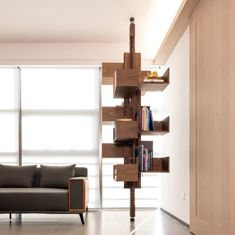 Rotating Bookcase | Designer Mid-Century Modern Shelf