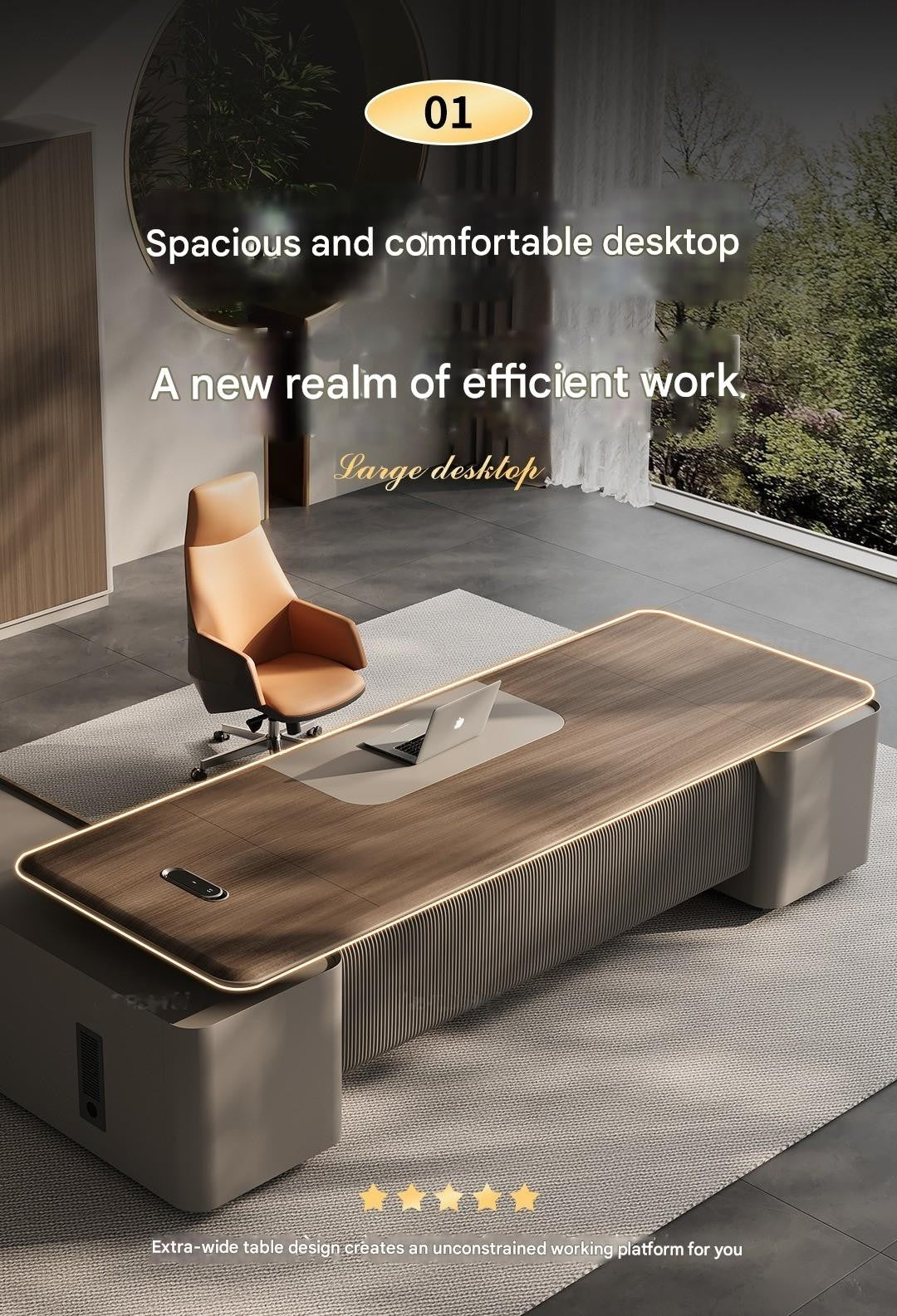 Boss Table Chairperson's Office High-end Light Luxury Modern Furniture Desk File Cabinet Combination Set