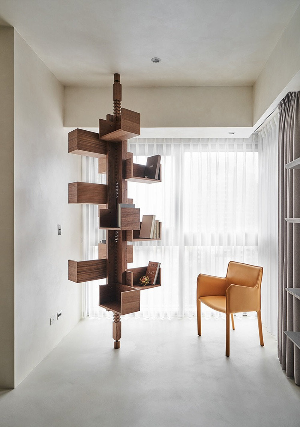 Rotating Bookcase | Designer Mid-Century Modern Shelf