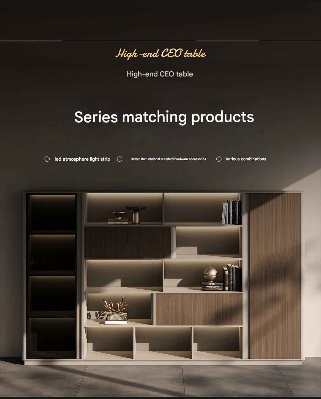 Boss Table Chairperson's Office High-end Light Luxury Modern Furniture Desk File Cabinet Combination Set