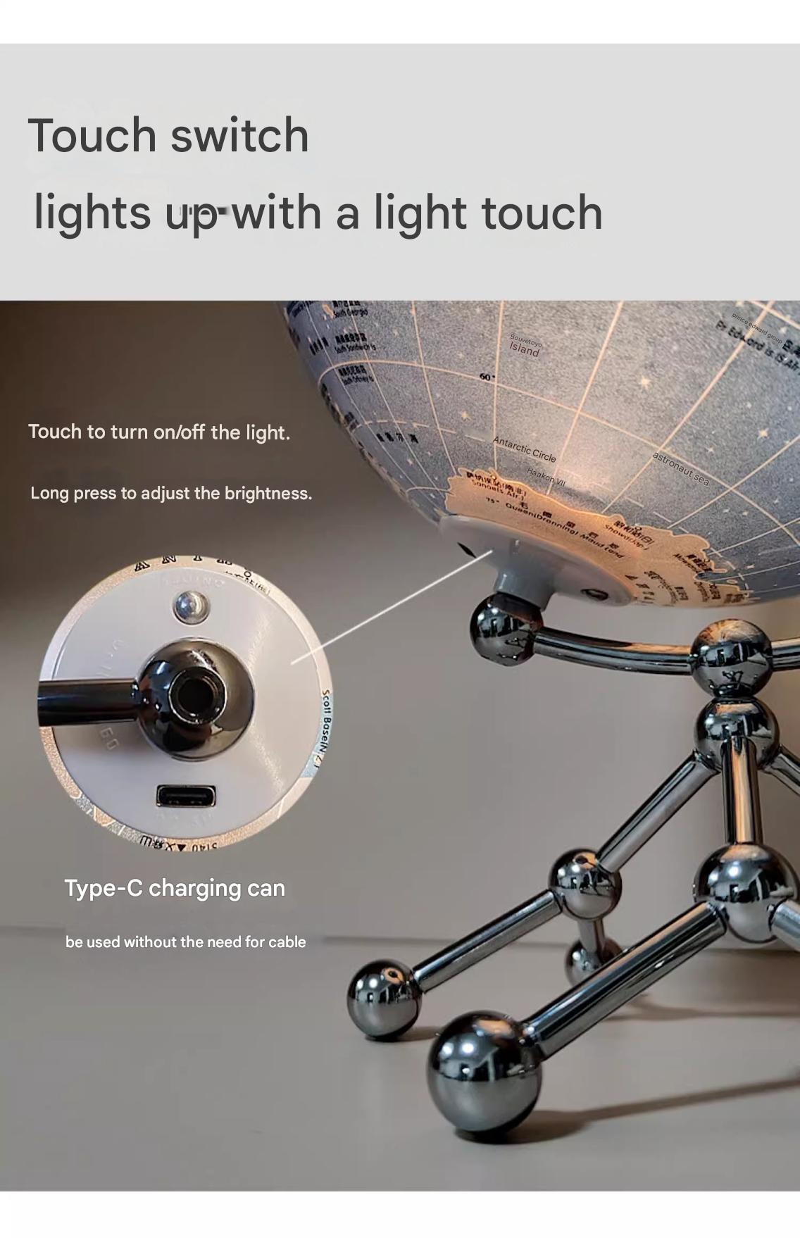 German THONFT Globe 3d Three-dimensional Suspension Light Luxury High-end Living Room Ornament High-end Niche Music Box Gift