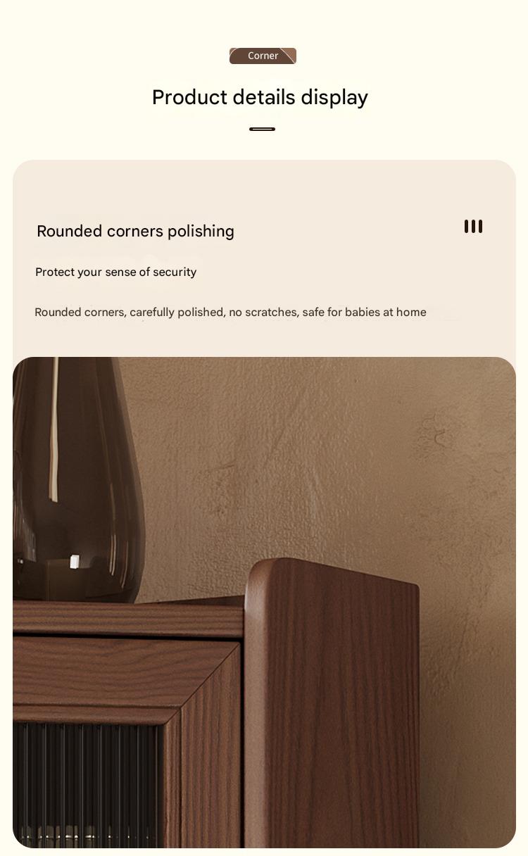 Solid wood corner cabinet shelf household living room dining side cabinet wine cabinet against the wall corner storage cabinet triangular cabinet