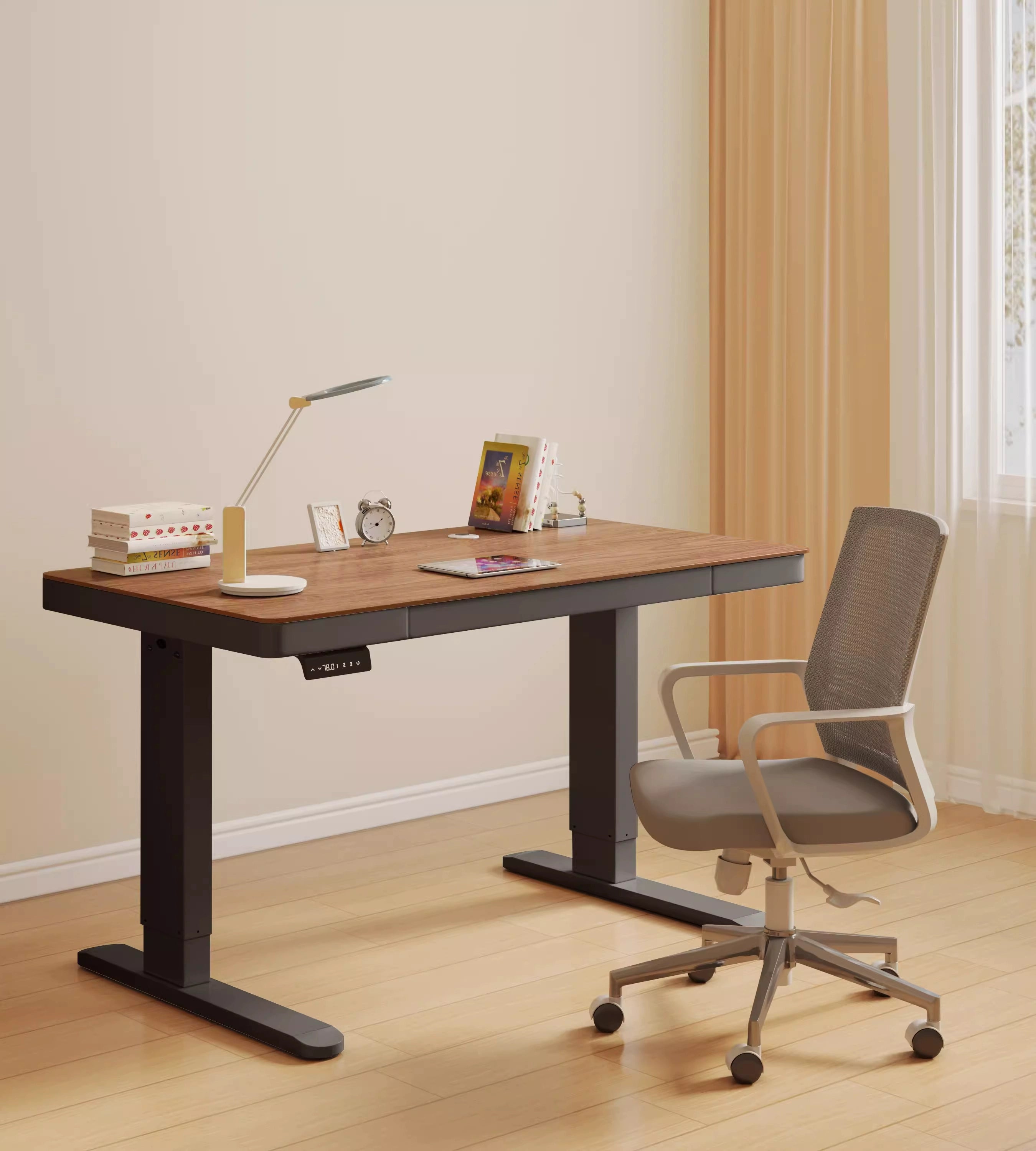 Solid wood electric lifting table computer table household with drawers desk study table e-sports table desk workbench