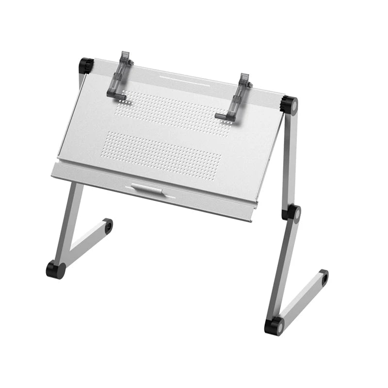 OMAX Bed Computer Desk - Lying Down Computer Workstation for Laptops, Foldable Stand, Perfect for Reading in Bed