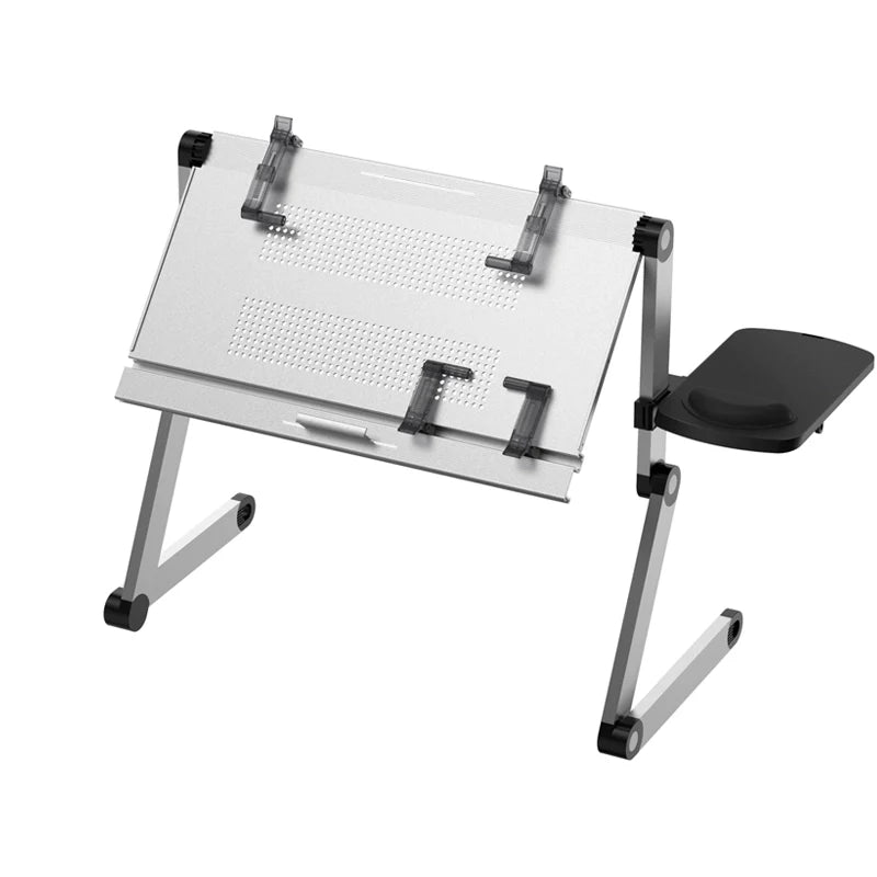 OMAX Bed Computer Desk - Lying Down Computer Workstation for Laptops, Foldable Stand, Perfect for Reading in Bed