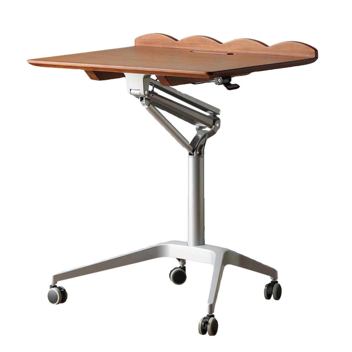 Pneumatic lifting table Solid wood computer desk Bedroom home writing desk Small notebook mobile desk