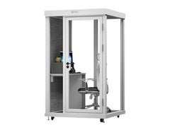 Homelements 1 Person 1.3x1.2x2.2m White & Black Glass Model Mobile Soundproof Room Home Live Broadcast Room Singing Cabin Recording Studio Indoor Telephone Booth Piano Sleeping Soundproof Silent Cabin