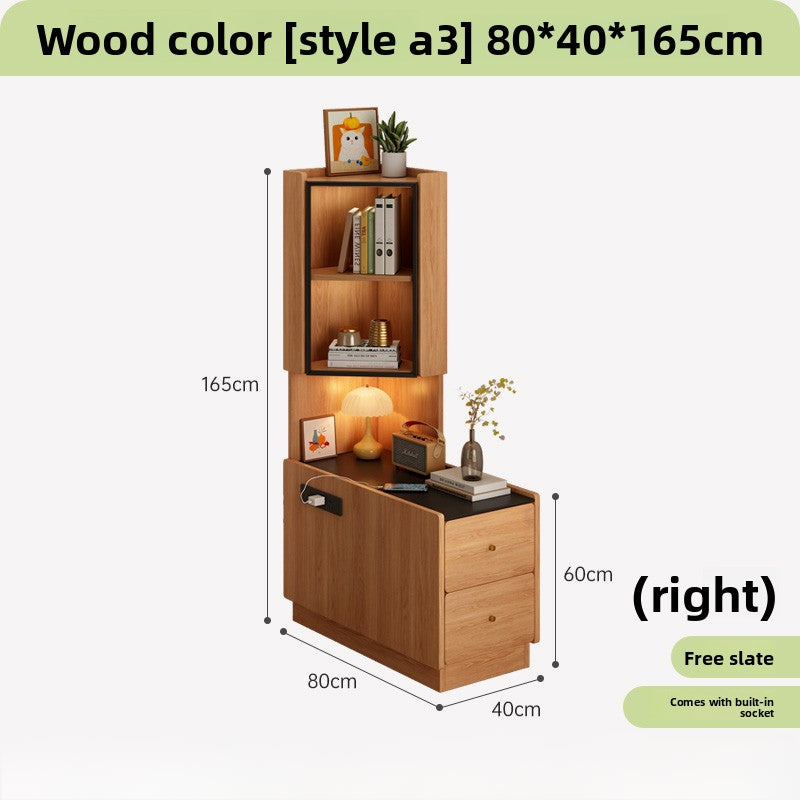 All solid wood corner rack, bedroom bedside 90-degree triangular cabinet, living room corner sofa side corner locker