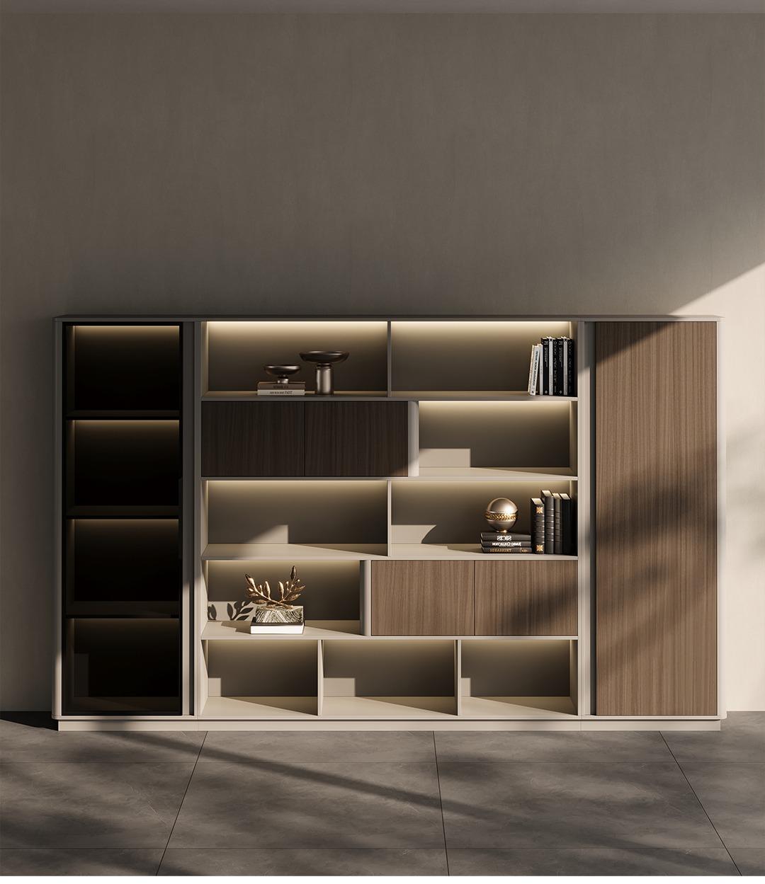 Boss Office Background Cabinet Light Luxury File Cabinet Data Cabinet Simple Modern Bookcase Locker Floor Cabinet Bookshelf