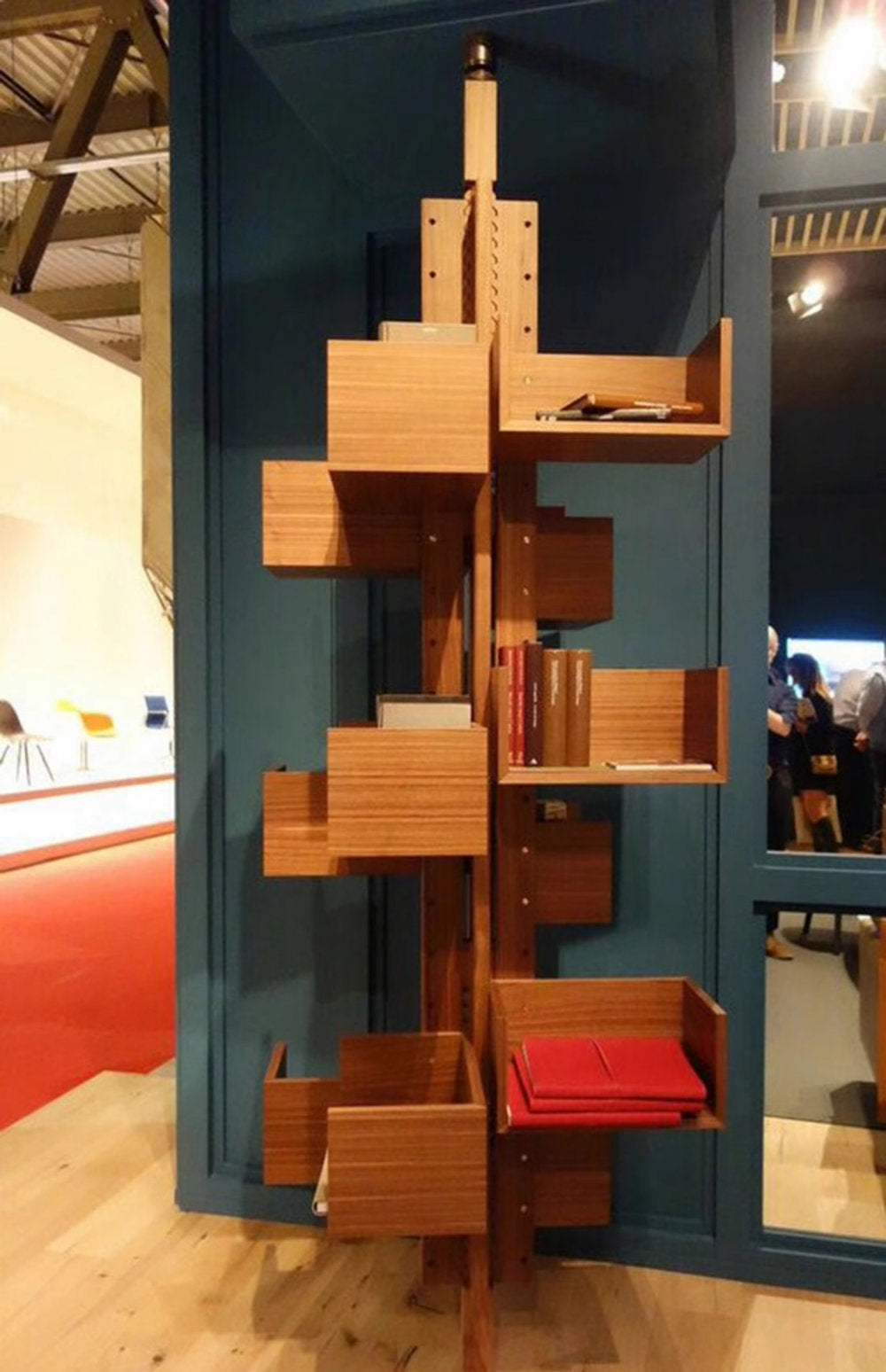 Rotating Bookcase | Designer Mid-Century Modern Shelf