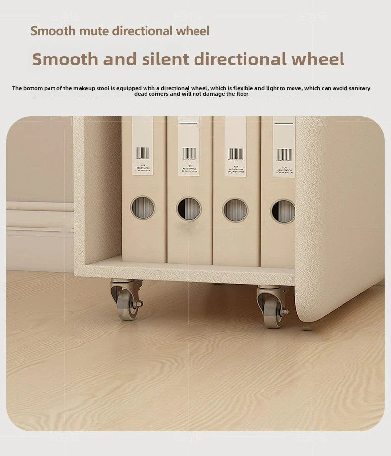 Cream wind pull foldable solid wood desk bookcase integrated bedroom bedside invisible retractable computer desk locker