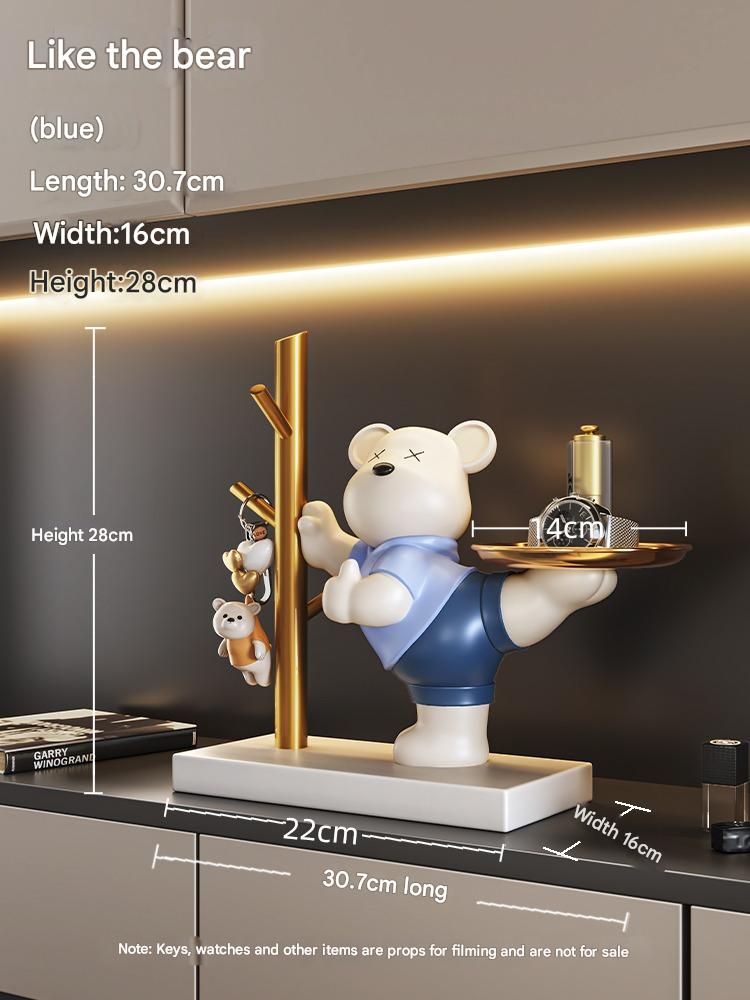 Creative Violence Bear Key Porch Storage Ornament Entry Door Home Desktop Jewelry Housewarming Gift
