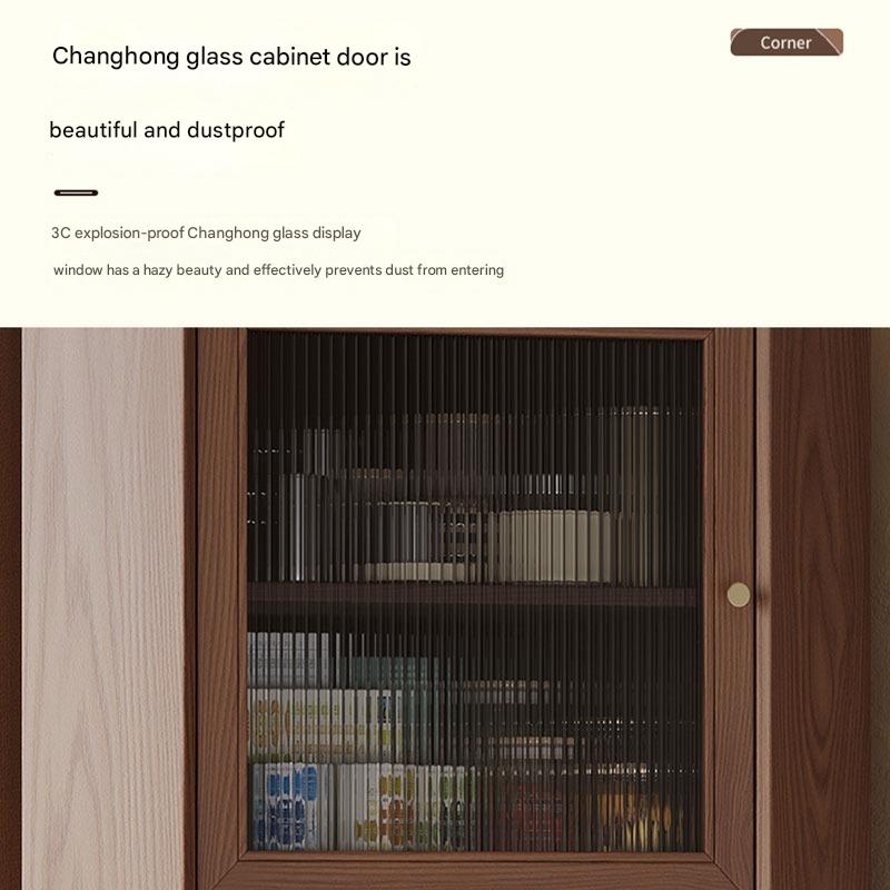 Solid wood corner cabinet shelf household living room dining side cabinet wine cabinet against the wall corner storage cabinet triangular cabinet