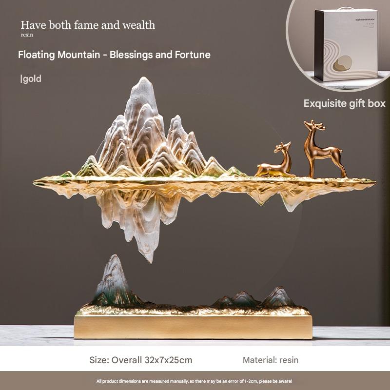 New Chinese-style Suspended Rockery Ornament Office Desktop Decoration Living Room Art High-end Niche Housewarming Gift