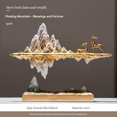 New Chinese-style Suspended Rockery Ornament Office Desktop Decoration Living Room Art High-end Niche Housewarming Gift