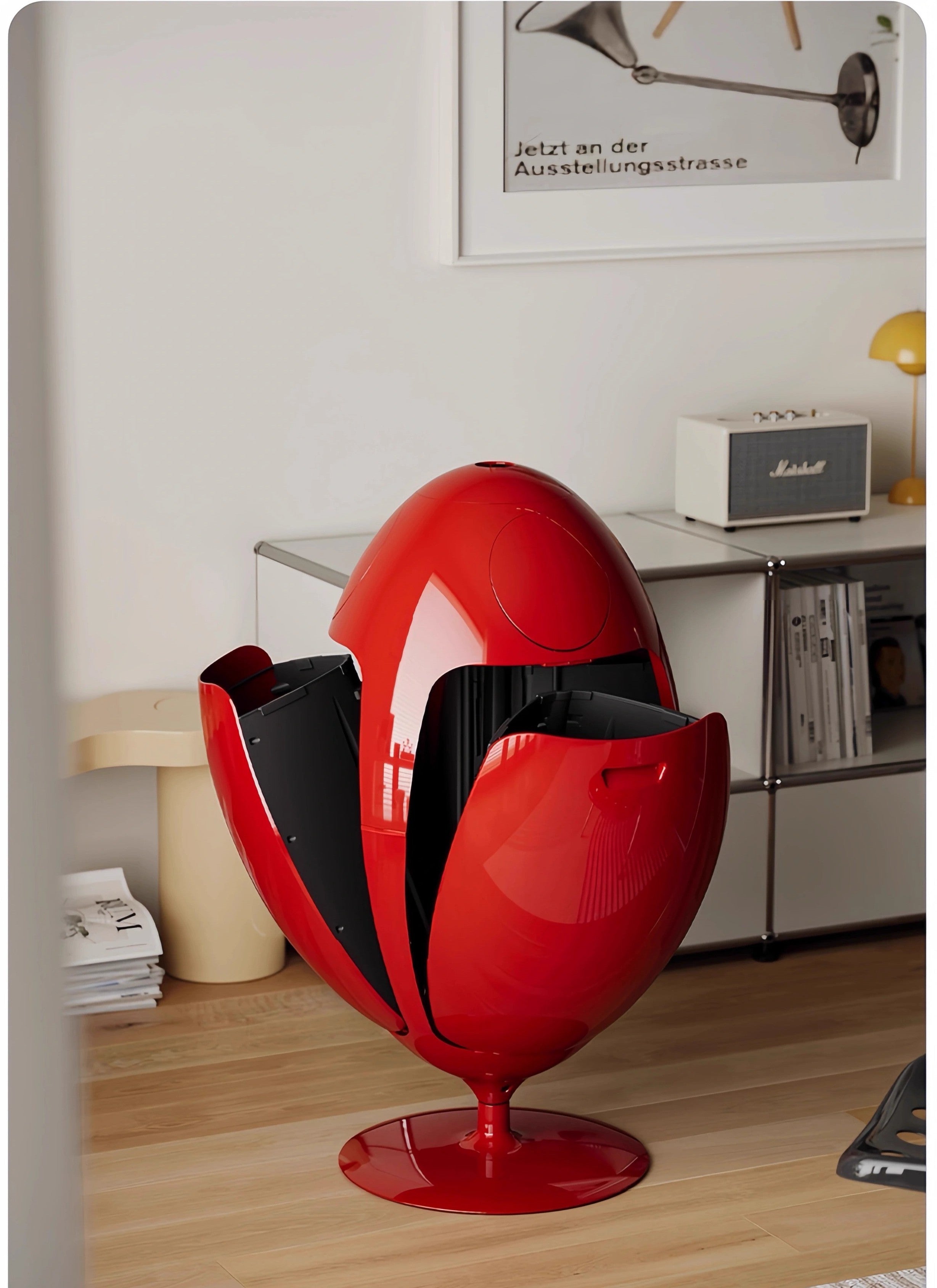 Homelements Dinosaur Egg Wastebin Storage Bucket Creative Floor Ornament for Home Environmentally