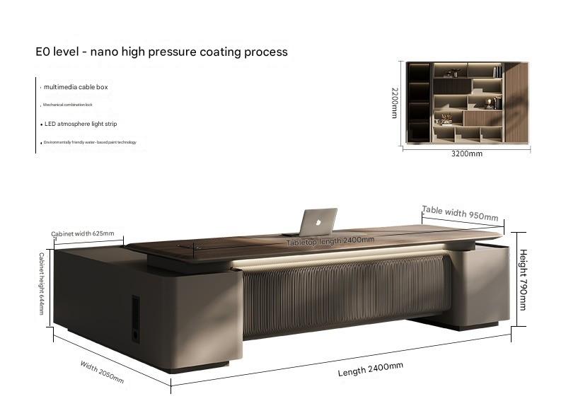 Boss Table Chairperson's Office High-end Light Luxury Modern Furniture Desk File Cabinet Combination Set
