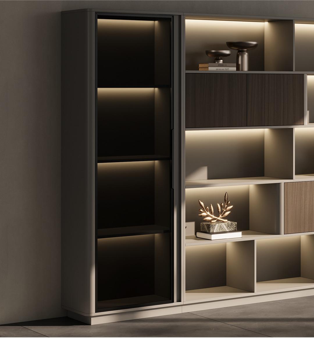 Boss Office Background Cabinet Light Luxury File Cabinet Data Cabinet Simple Modern Bookcase Locker Floor Cabinet Bookshelf