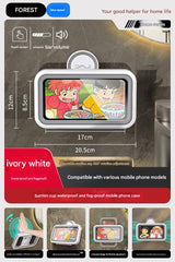 Bathroom Mobile Phone Waterproof Box Holder Bath Drama Artifact Suction Cup Shelf Toilet Microwave Cleaner