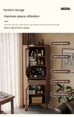 Solid wood corner cabinet shelf household living room dining side cabinet wine cabinet against the wall corner storage cabinet triangular cabinet