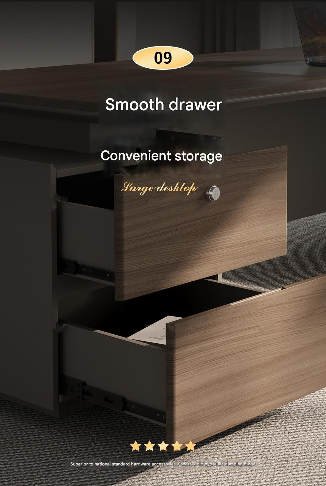 Boss Table Chairperson's Office High-end Light Luxury Modern Furniture Desk File Cabinet Combination Set