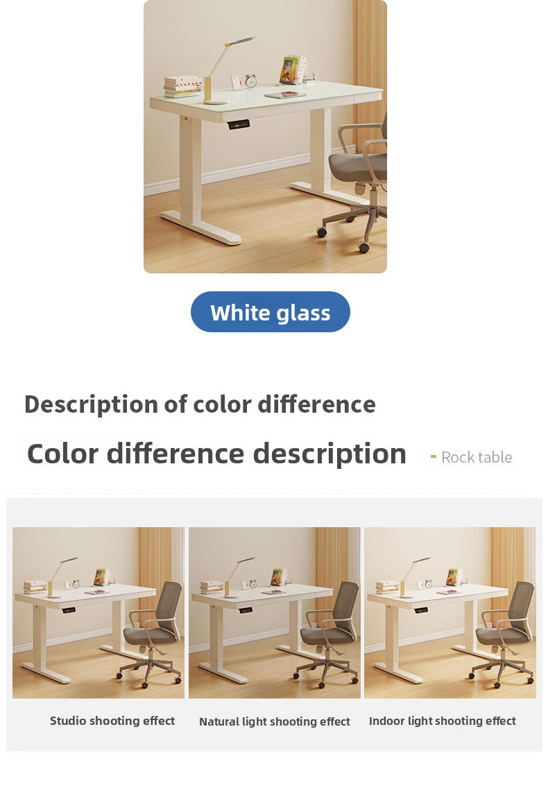 Solid wood electric lifting table computer table household with drawers desk study table e-sports table desk workbench