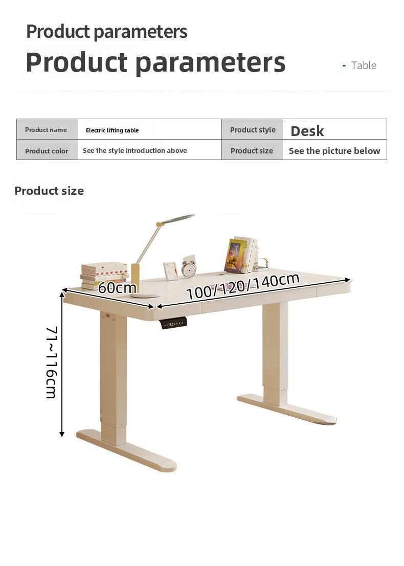 Solid wood electric lifting table computer table household with drawers desk study table e-sports table desk workbench