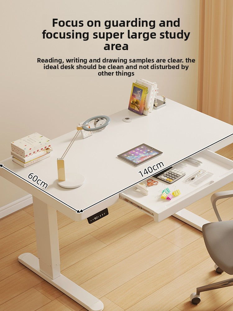 Solid wood electric lifting table computer table household with drawers desk study table e-sports table desk workbench