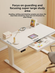 Solid wood electric lifting table computer table household with drawers desk study table e-sports table desk workbench