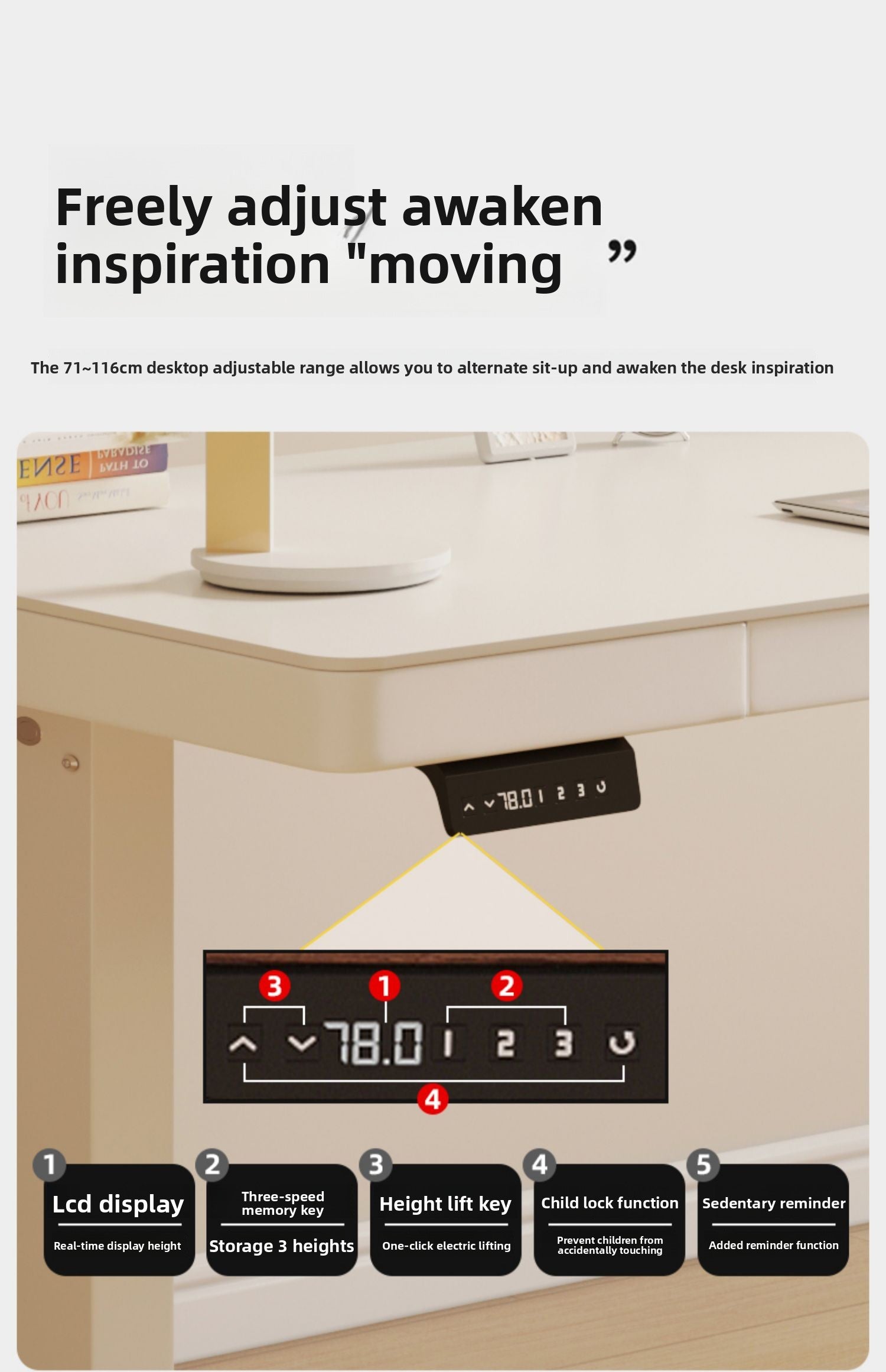 Solid wood electric lifting table computer table household with drawers desk study table e-sports table desk workbench